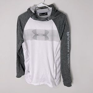 Under Armour hoodie, white and grey.